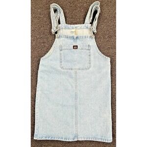 Y2K Denim Overall Dress Jumper Light Wash Size Small Pinafore